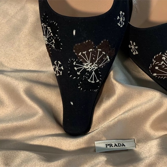 PRADA Womens Black Heels Pumps Sling back Shoes Size 38.5 $700 MSRP - Picture 4 of 9